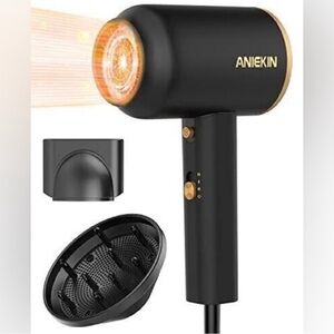 Aniekin Black Hair Dryer with Attachments